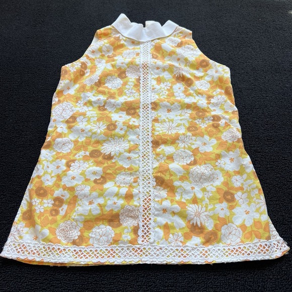 Vtg 60s Handmade Mod Hippie 2 pc Set Orange Yellow Floral Retro Approx. Small - Picture 3 of 13